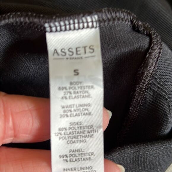 NWOT Spanx Assets Moto Faux Leather Ponte Black Leggings Womens S - Picture 6 of 6